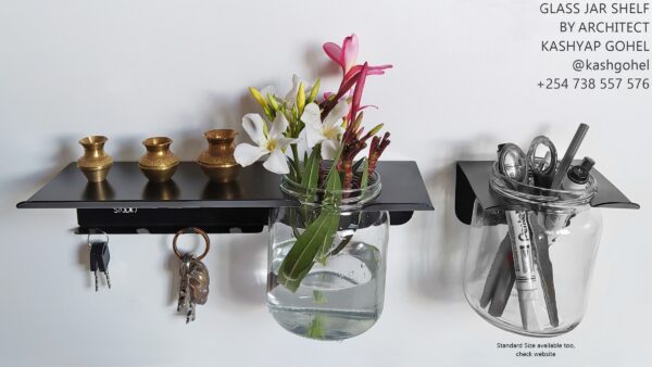 Glass Jar Shelf + Keyholder