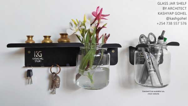 Glass Jar Shelf + Keyholder - Image 2